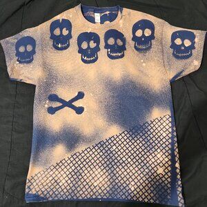 Hanes Bleach Painted Large Blue T-Shirt